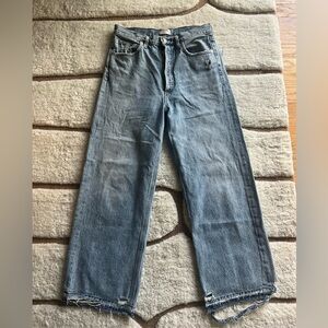 Agolde Ren Distressed Wide Leg Jeans
